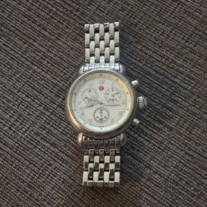 Michele CSX 36 Silver Chronograph Women's Watch